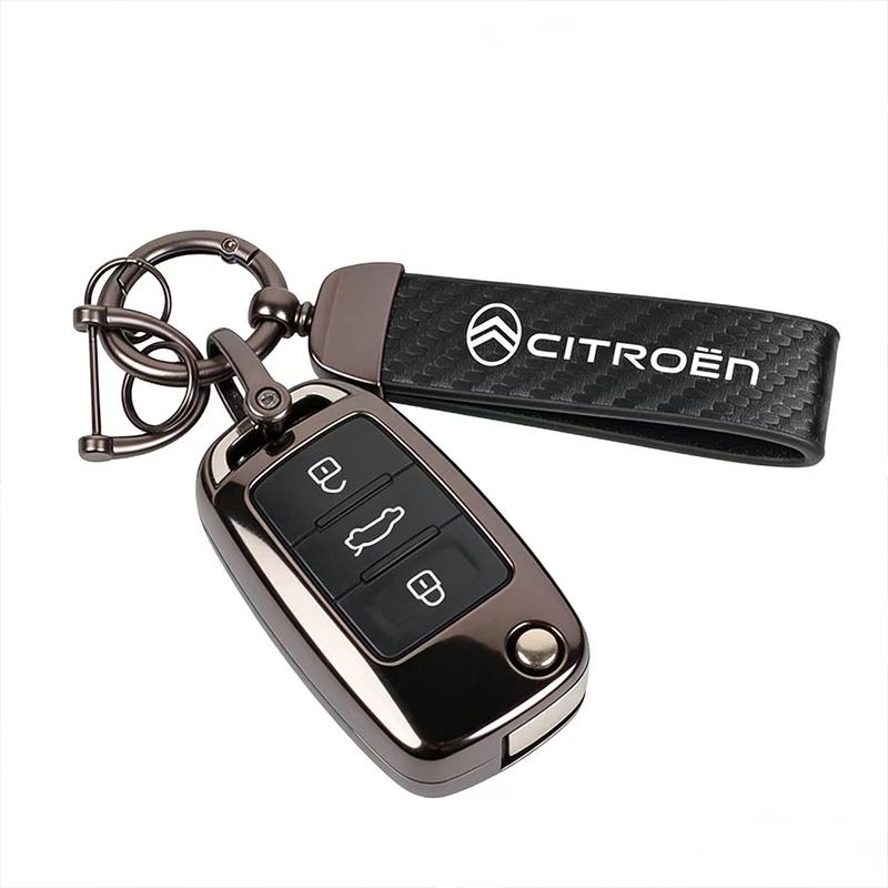 Insignia de Coche Llavero de Fibra de Carbono Estilo de Coche Llavero Personalizado Para Citroen C3 2CV VTS DS5 RD3 Grand Picasso Jumper Cactus CelyseeC6