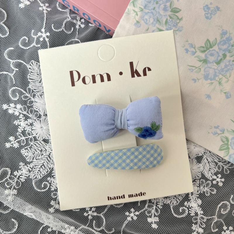 Cute Fruit Embroidered Gingham Hair Clip for Kids