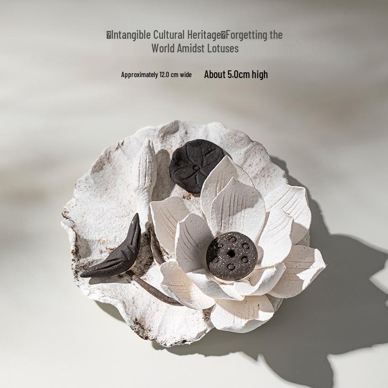 Xichun Handmade Ceramic Wabi-Sabi Zen Flower Incense Holder