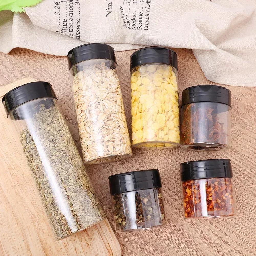 1-20x Transparent Seasoning Jars Salt Pepper Shaker Bottles Spice Condiment Storage Boxes Powder Storage Container Kitchen Tools