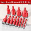 6-35mm Hole Saw Kit with Hand Tools, Granite, Tile, Ceramic12pcs Diamond Drill Bit Set for Glass, Marble & Stone