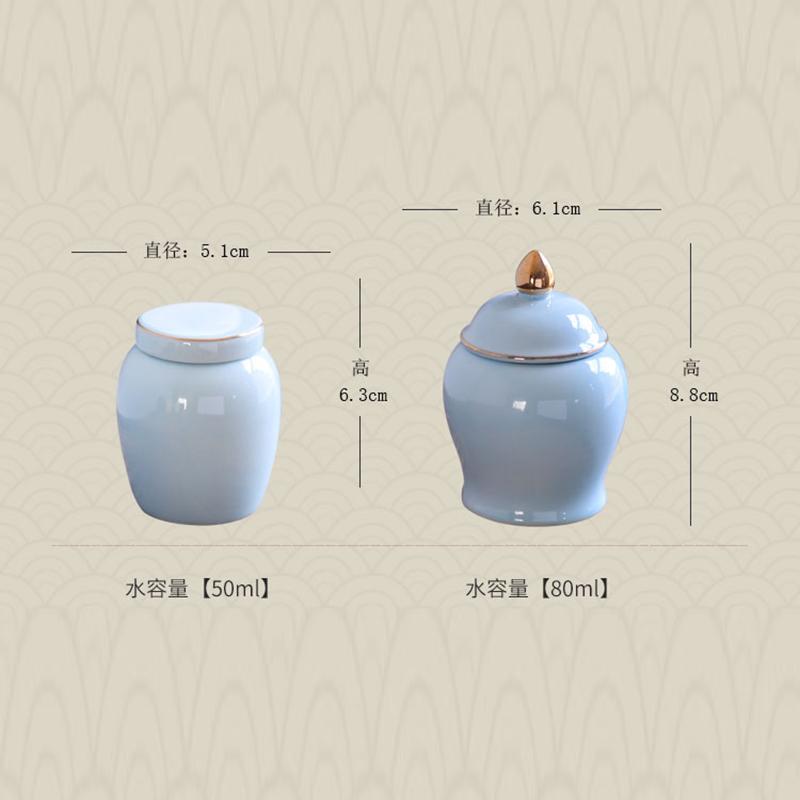 Nordic Mini Ceramic Tea Leaf Jar Fragrant Powder Sealing Portable Travel Small Tea Jar Gilded Porcelain Storage Bottle Container