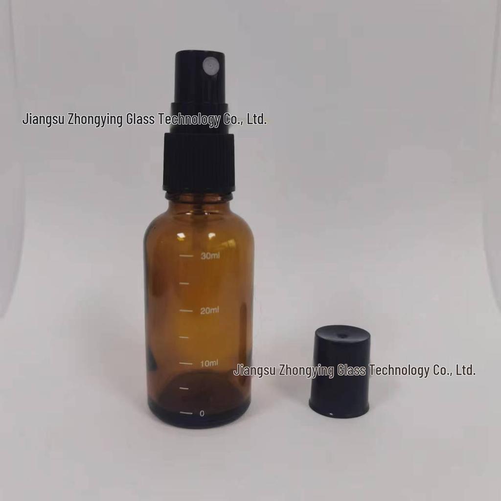 Amber Glass Essential Oil Spray Bottle, 5-100ml, Refillable for Cosmetic Serums.