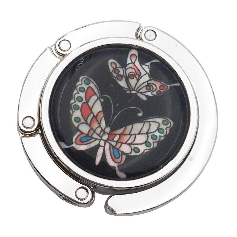 Peacock Design Shell-Inspired Portable Bag Hook with Folding Table Edge Hanger
