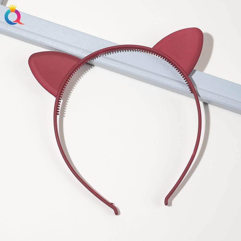 

Матовые пластиковые ободки для волос с кошачьими ушками, повязка на голову, резинка для волос, женские, для девочек, обруч для волос, аксессуары, головной убор, держатель