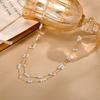 Minimalistisch Leicht Gemütlich Edelstahl Doppellagig Y-förmig Halskette Trendy Damen Premium Schmuck Bijoux