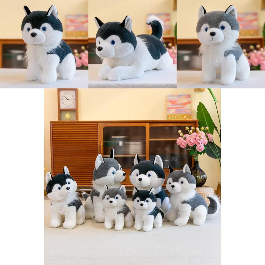 Large Plush Husky Stuffed Animal Doll Cozy Sleeping Pillow For Bed With Soft Pp Cotton Filling