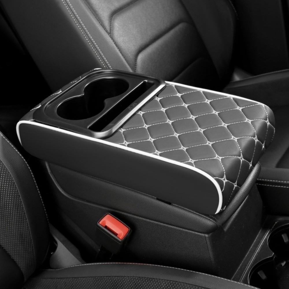 Storage Box Center Console Armrest Cushion Portable Multifunctional Armrest Pad Height Increasing PU Leather Elbow Support Pad