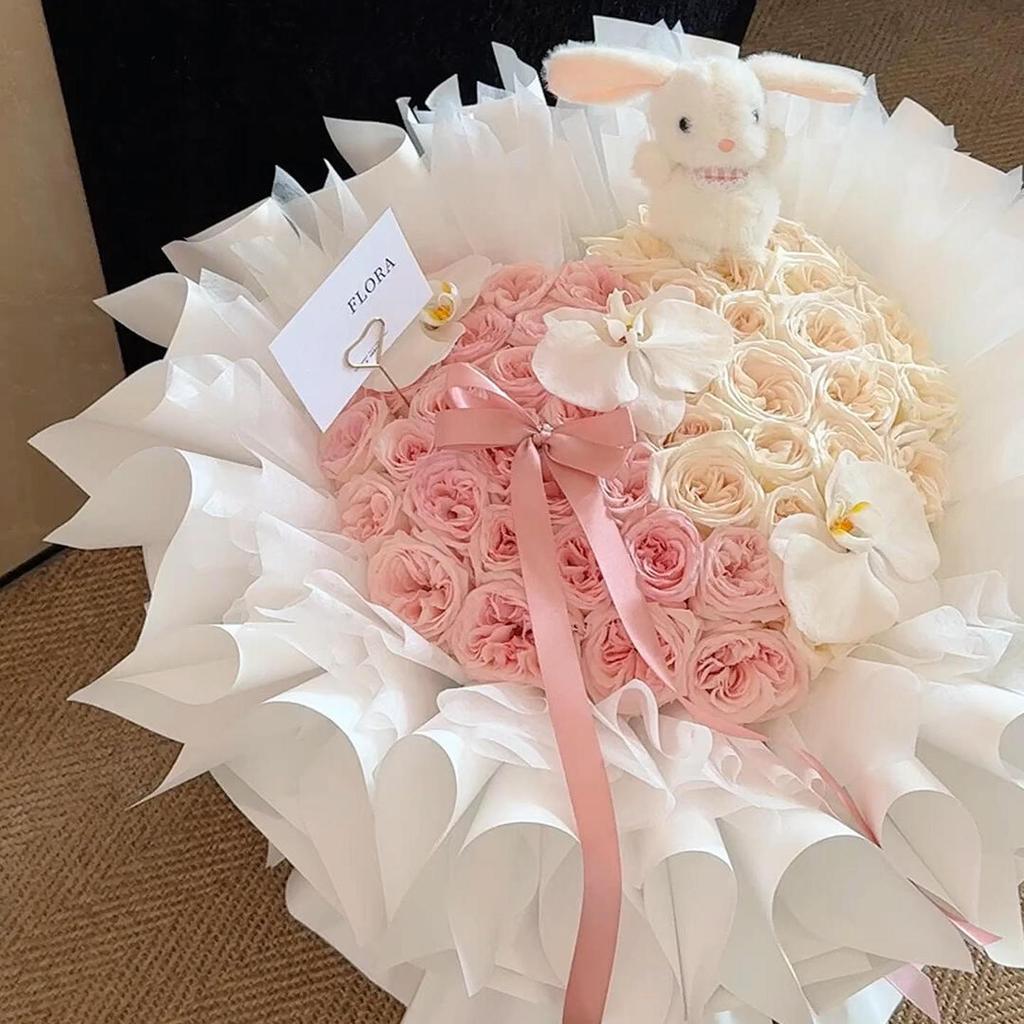 Lychee Mix Bouquet with Eternal Flower Soap for Girlfriend or Bestie - Ideal Birthday Gift