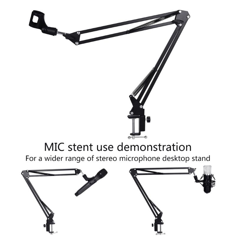 Microphone Arm Stand Adjustable Suspension Boom Scissor Mic Stand Stable Mount Arms for Radio Studio, Podcast, Gaming