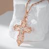 New Orthodox Church Cross Pendant Necklace For Women Men  Rose Gold  Color Mix Charm Daily Fine Ethnic Jewelry