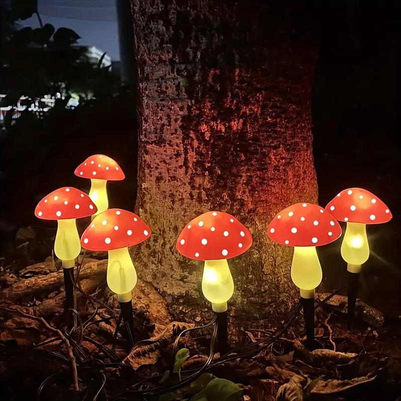 8/12/20LEDs Solar Powered Mushroom Garden Lights with 8 Lighting Modes for Christmas Yard Lawn Pathway Wedding Party Decor
