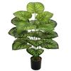 Artificial Watermelon Radish Leaves with Realistic, Green Plant Leaves for Home Decor