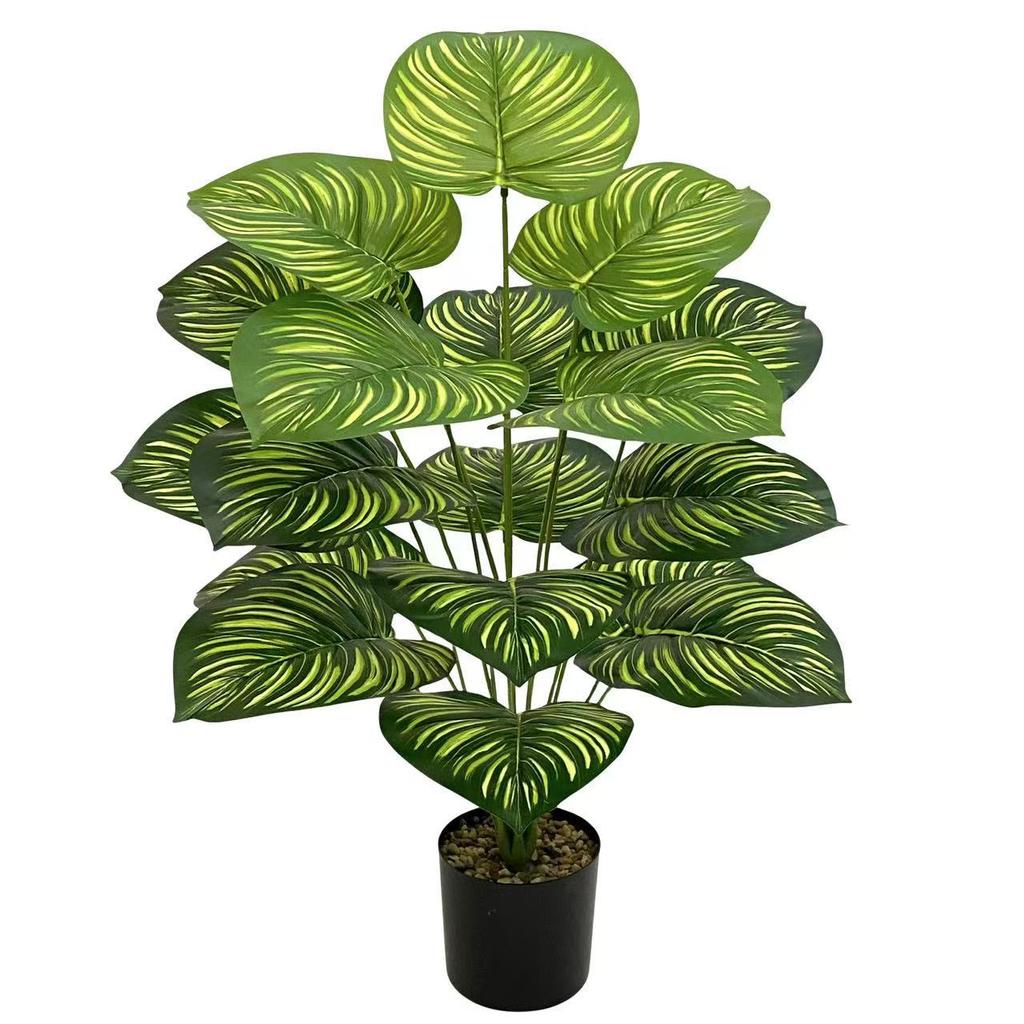 Artificial Watermelon Radish Leaves with Realistic, Green Plant Leaves for Home Decor