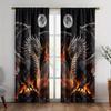 2 st Svart Drake Mörkläggningsgardiner – Fantasy Konsttryck för Sovrum   Vardagsrum   Kök – Ingen Stång Ingår