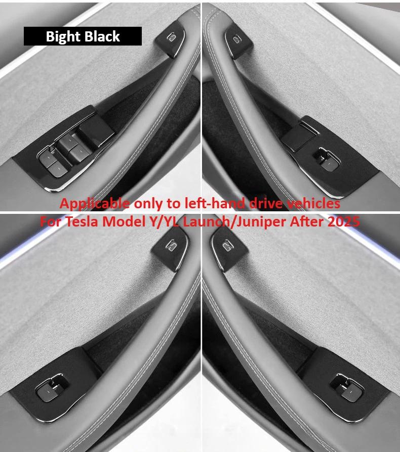 ABS Window Glass Lift Button Sticker for Tesla Model Y/YL Launch/Juniper 2025 Up Panel Switch Cover Decorative Car Accessories