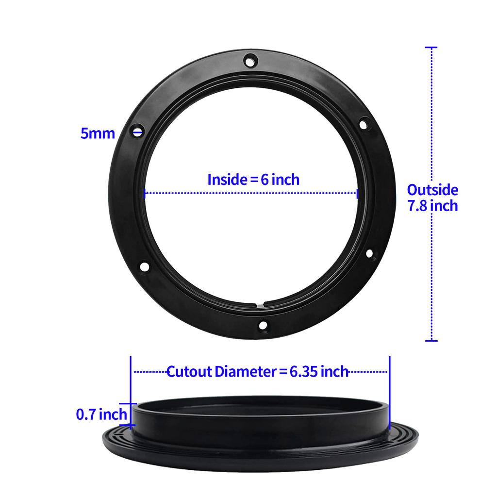4/6/8 hüvelykes Fekete/Fehér Kerek Csúszásmentes Ellenőrző Nyílás Levehető Fedéllel Tengeri Csónakok Jachtokhoz