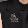 Retro Horse Shape Brooch Rrhinestones Embellished Alloy Brooch Lapel Pin Fashion Jewelry Accessory For Women Clothing