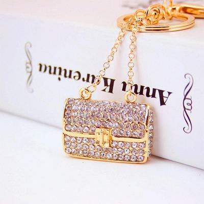Rhinestone Crystal Keychain: Elegant Women's Bag Charm & Metal Pendant Gift