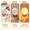 Moon Surface Texture Light DIY Paint Your Own Lamp, LED Night Kit with 8 Handmade Room Decoration Colors And Brushes, Kids Craft Project, Warm