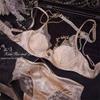 French Lace Satin Push-Up Lingerie Set for Women - Enhances Small and Minimizes Large Busts