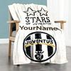 Juventus Customize Text Blanket Cozy Personalized Blanket Comfortable Versatile for Office Chair Seaside Couch Home Decor Four Seasons Universal