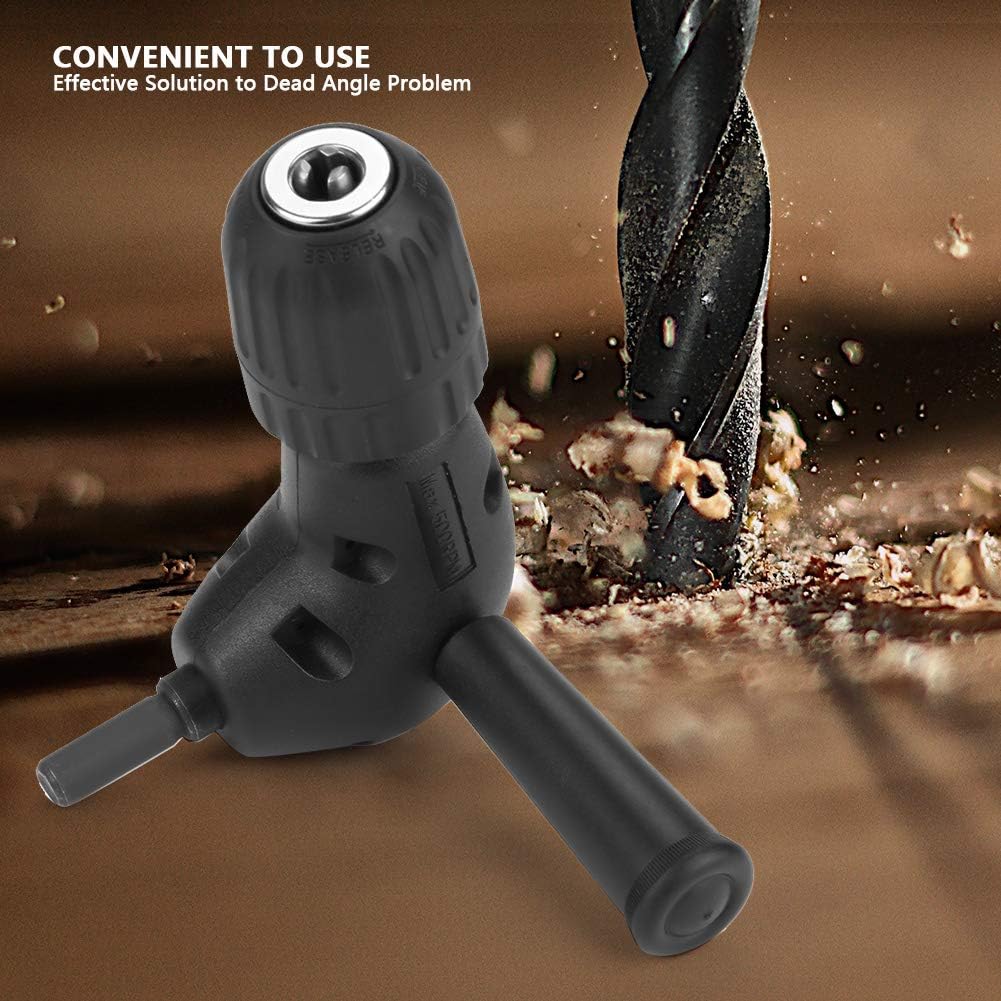 3/8" Flexible Angle Extension Bit Kit Right Angle 90 Degrees Electric Drill Attachment 9.5mm Round Shank Keyless Chuck