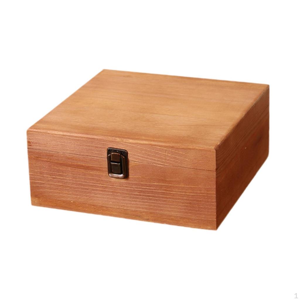 Wooden Box Bridesmaid Favor with Clasp Candy Case DIY Hinged Decorative Rustic Unfinished