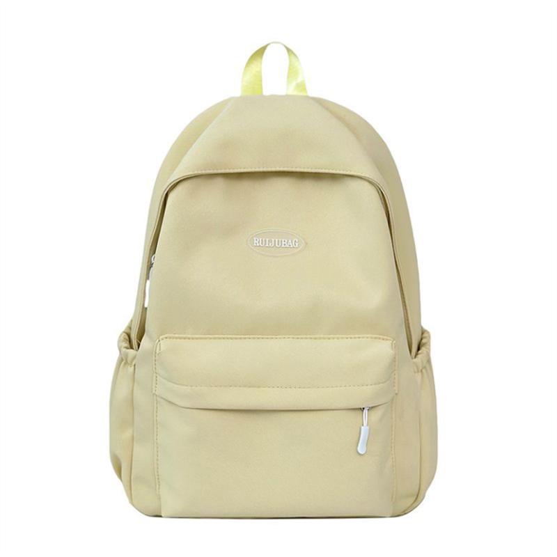 Solid Color Backpack For Women Simple And Versatile Ins Schoolbag Korean Style Fresh College Student Casual Backpack