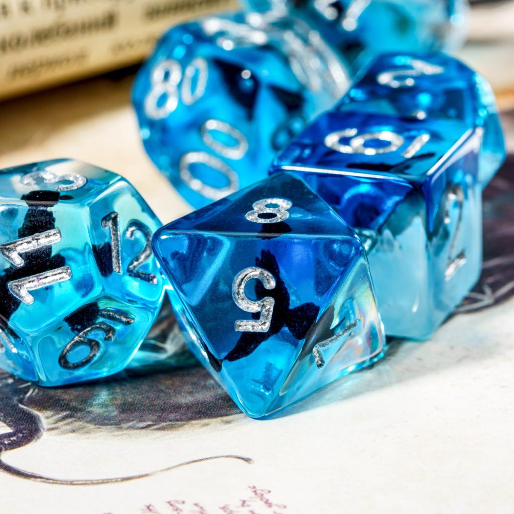 Cusdie Dadi Animali DnD Carini Resina 7 Pezzi Vari D4 D6 D8 D10 D% D12 D20 Set di Dadi Poliedrici per Giochi di Ruolo D&D Giochi da Tavolo