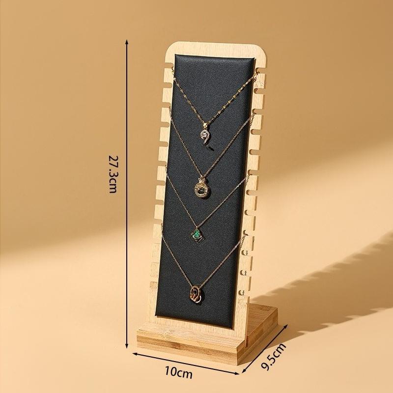 

Bamboo Wood Detachable Necklace Display Stand Jewelry Holder Collarbone Chain Photography Live Streaming Showcase Organizer