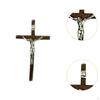 Treveggkrusifiks kors Jesus skulptur 12" katolsk hengende ornament for