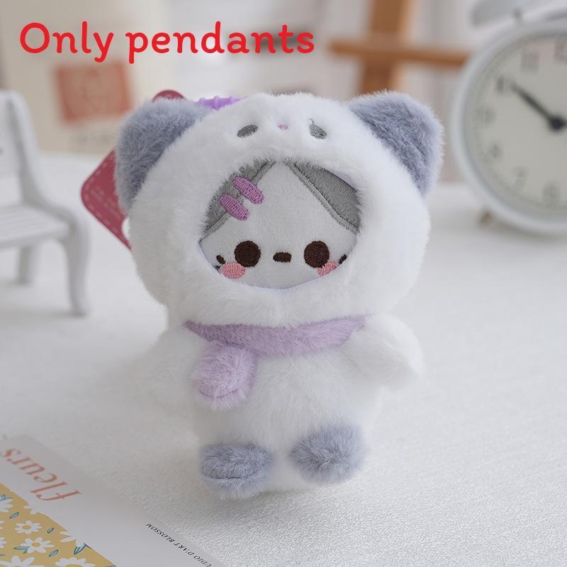 

Cute Plush Animal Pendant Wearing Scarf Panda Penguin For Bag Accessory And Gift Idea фиолетовый