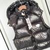 Unisex Thick Cotton Puffer Vest With Detachable Hood Stand Collar Winter Warm Sleeveless Jacket Men Women