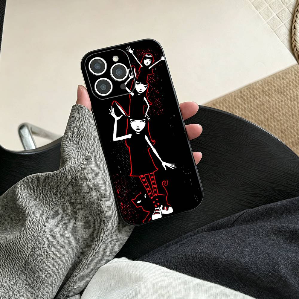 Emily the Strange Phone Case For iPhone 17, 16,15,14,13,12,11 Plus,Pro Max, Others Soft Black Cover