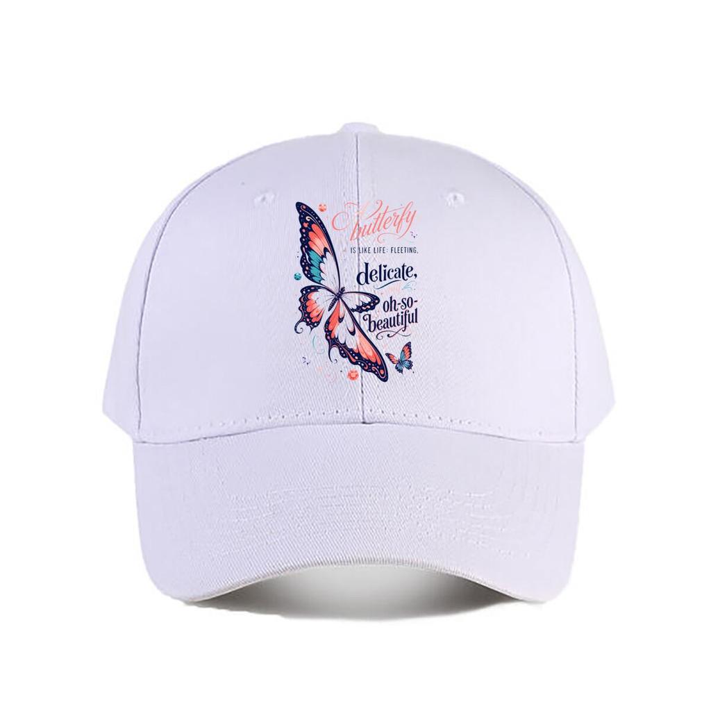 Graceful Butterfly Life Quote Artwor Baseball Cap Fashion Outdoor Sports Sunhat Unisex Snapback Cap Womens