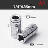 1/2" 1/4" 3/8" Ratchet Drive Socket Adapter 6.3/8/10MM Square Drive Hex Shank Socket Bits Converter Screwdriver Holder Adapter