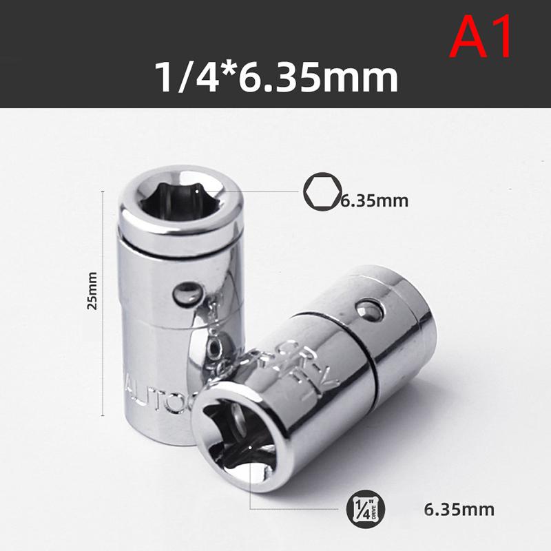 1/2" 1/4" 3/8" Ratchet Drive Socket Adapter 6.3/8/10MM Square Drive Hex Shank Socket Bits Converter Screwdriver Holder Adapter