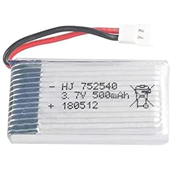 2-Pack Rechargeable LiPo Batteries 3.7V 500mAh | For RC Drones Syma X5/X5C/X5SC/X5SW, Cheerson CX-30W, Skytech M68, Wltoys F949, JJRC H5C