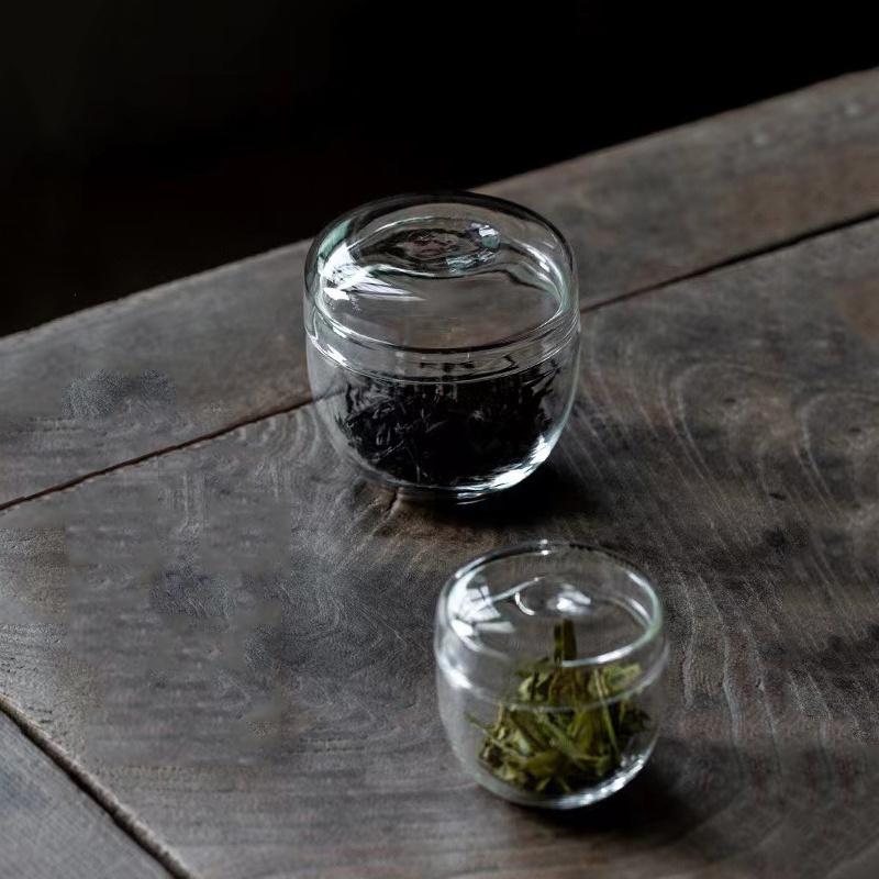 Small Glass Jar With Lid Sugar Container Bottles Kitchen Storage Glass Jars Transparent Mini Tea Storage Bottle