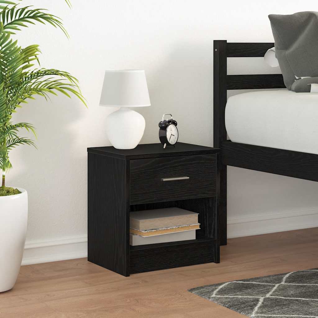 Nightstand with Drawer Black 39 X 28 X 41 Cm