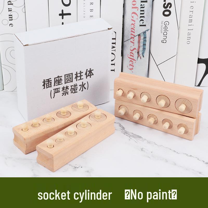 Montessori Holzsteckdosenzylinder Lernspielzeug für die frühe Kindheit und den Kindergarten