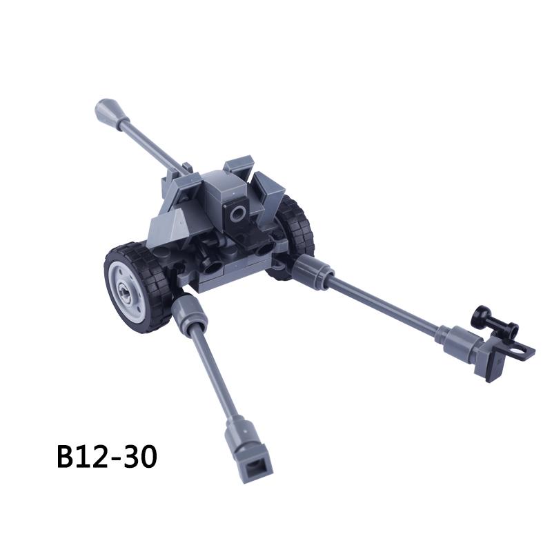 

MOC военные WW2 PAK36 пушка солдат строительные блоки фигурки артиллерийское оружие аксессуары армейские детали кирпичи игрушки для детей