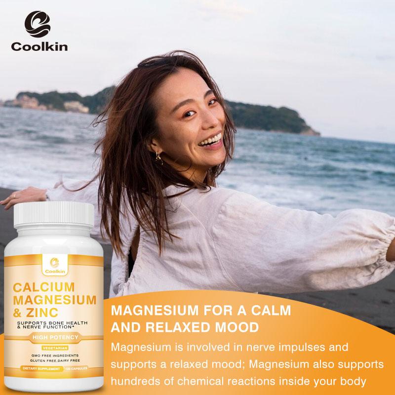 Coolkin contains calcium, zinc, and magnesium, beneficial for bone, nerve, and emotional health; easily absorbed formula.