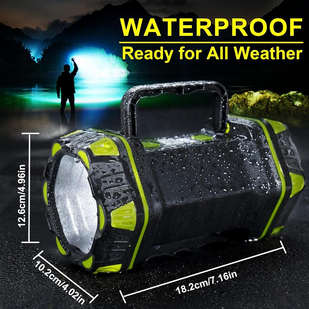 LED Camping Lantern Flashlight Spotlight Rechargeable Portable Super Bright Outdoor Emergency Light Searchlight Lamp Waterproof for Hiking Fishing