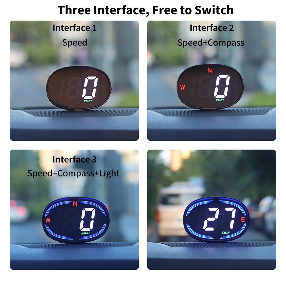 H2 HUD Head-Up-Display GPS Digitaltacho für Auto Motorrad Geschwindigkeitsmesser MPH KM/H USB Plug and Play Auto elektronische Geräte