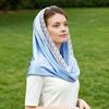 Pañuelo para la cabeza con capucha Tejido de gasa ligero y transpirable Sombrero turbante con protección solar Bordado de encaje Envoltura para la cabeza ligera para el día a día