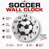 30cm Football-Themed Wooden Clock Solid Wood Soccer Quartz Clock Round Wall Clock  Living Room
