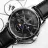 [Salvatore Marra] Watch Moon Phase Multi-Calendar 50m Waterproof Business Formal Men's Leather Strap Limited Edition Silver Black