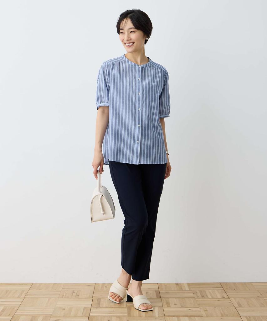 DECOY Organic Cotton Striped Blue Women's Blouse, 493049,